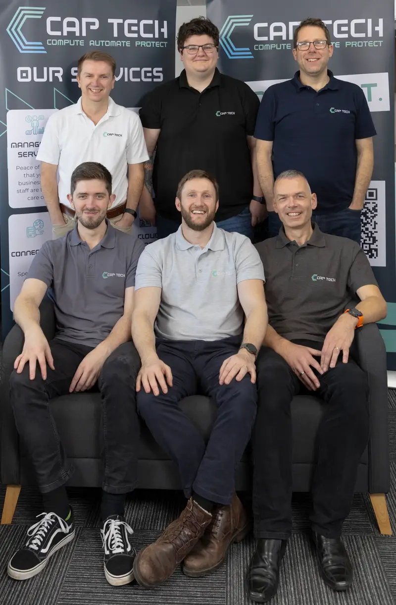 The CAP Technologies team together in the Exeter office